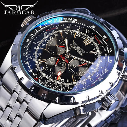 Luxorive SteelCommander – Luxury Automatic Mechanical Watch for Men | Military Sport Design