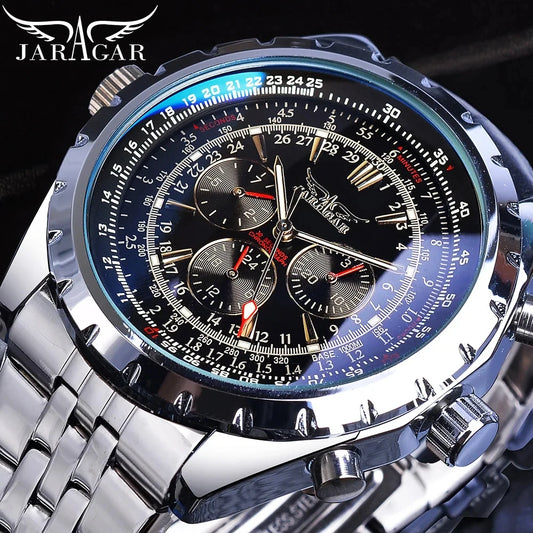Luxorive SteelCommander – Luxury Automatic Mechanical Watch for Men | Military Sport Design