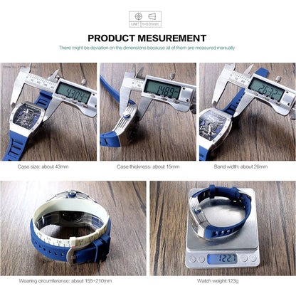 MEGIR Men's Automatic Mechanical Watch with Stainless Steel Case Sillicone Strap Fashion Waterproof Luminous Wristwatch 8604