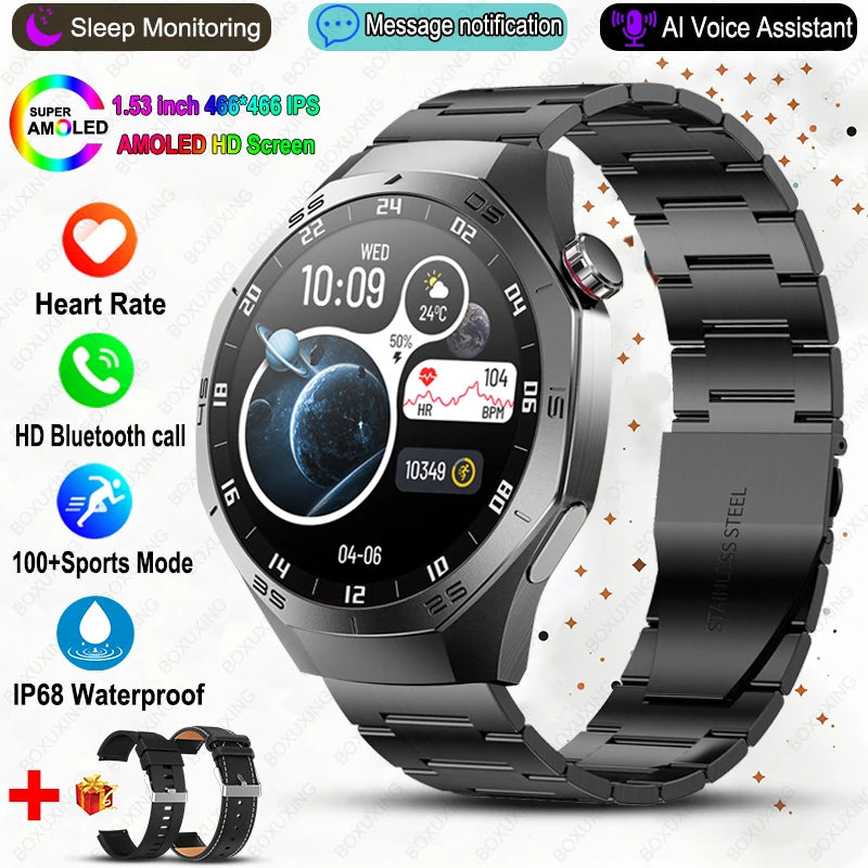 Luxorive GT5 Pro Smartwatch – GPS, AMOLED, Heart Rate, Bluetooth Call, Waterproof
