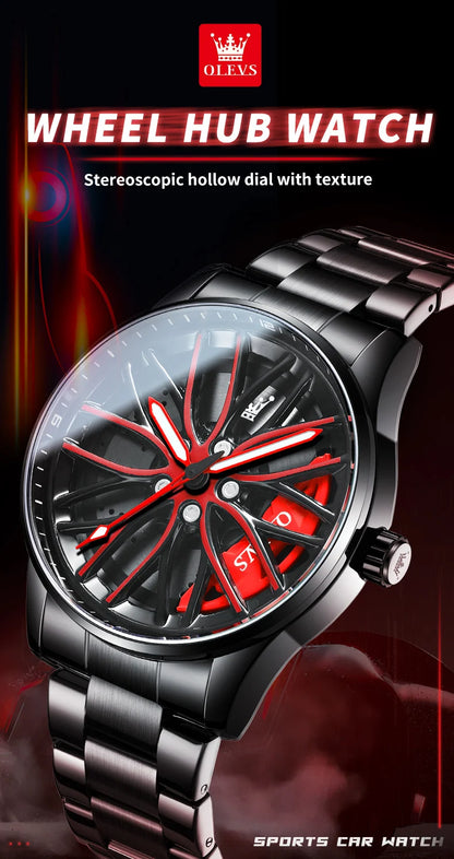 OLEVS 9937 Men's Luxury Watch Waterproof Rotary Sport Car Rim Man Watch High Quality Fashion Best Selling Quartz Men's Watches