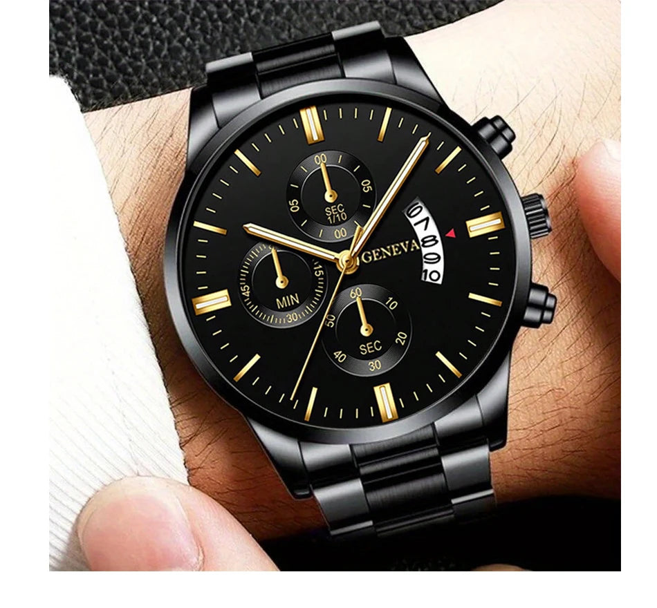 Luxorive Executive Steel – Men’s Stainless Steel Quartz Business Watch