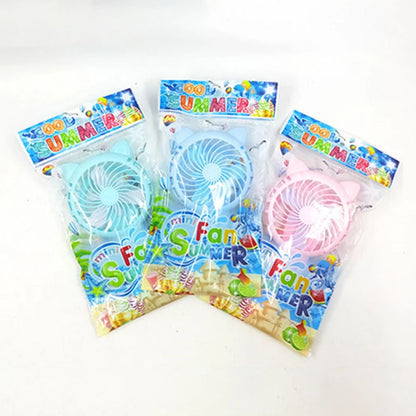3-Color Portable Hand-Press Mini Fan – Battery-Free, Cute Cartoon Cooling Fan