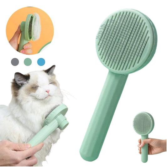 Self-Cleaning Pet Hair Remover Brush – Cat & Dog Grooming Comb