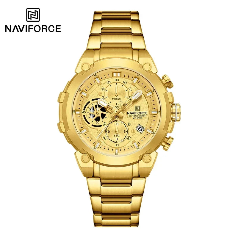 NAVIFORCE Quartz Watch Men Sport Military Waterproof Watches Mens Business Stainless Steel Wristwatch Male Clock reloj hombre