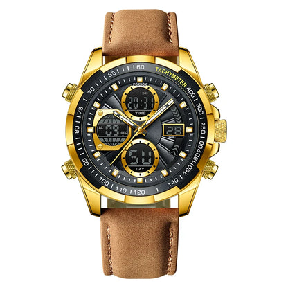 LIGE Men’s Luxury Military Sports Chronograph Watch – Waterproof Quartz Digital Wristwatch