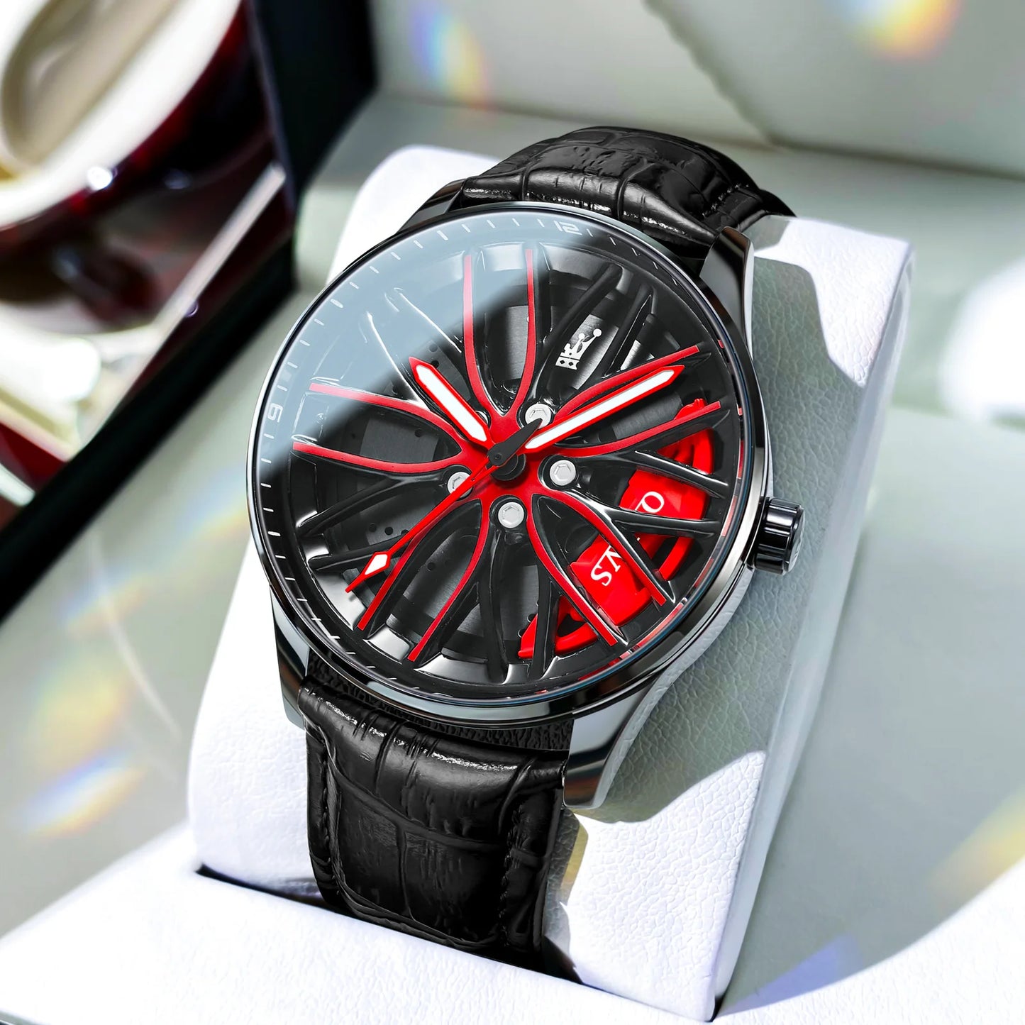 OLEVS 9937 Men's Luxury Watch Waterproof Rotary Sport Car Rim Man Watch High Quality Fashion Best Selling Quartz Men's Watches