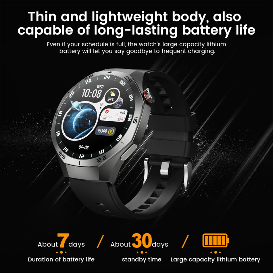 Luxorive GT5 Pro Smartwatch – GPS, AMOLED, Heart Rate, Bluetooth Call, Waterproof
