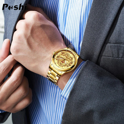 Luxorive DragonCore – Gold Stainless Steel Men’s Quartz Watch
