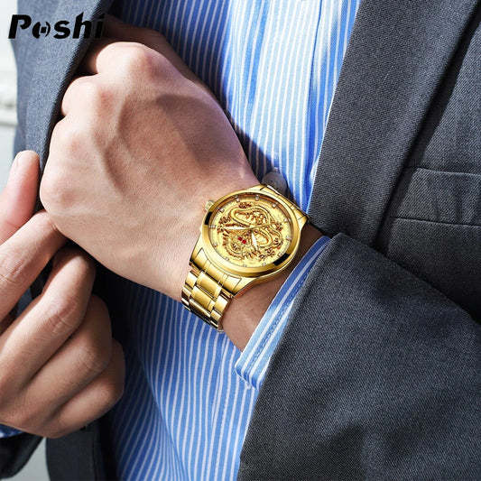 Luxorive DragonCore – Gold Stainless Steel Men’s Quartz Watch