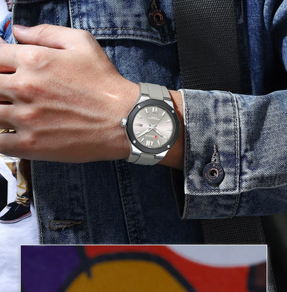 CURREN 8465 Men’s Fashion Quartz Watch – Waterproof Casual Timepiece with Calendar & Luminous Silicone Strap