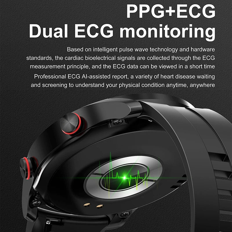 Luxorive ECG+PPG Smartwatch – Health & Sports Tracker with Bluetooth Call + Box