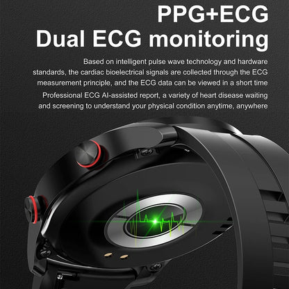 Luxorive ECG+PPG Smartwatch – Health & Sports Tracker with Bluetooth Call + Box