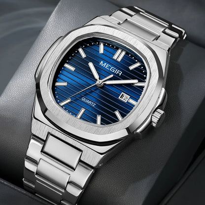 MEGIR Luxury Brand Men Business Watches Waterproof Male Clock Stainless Steel Luminous Quartz Sport Wristwatch Montre Homme 1084