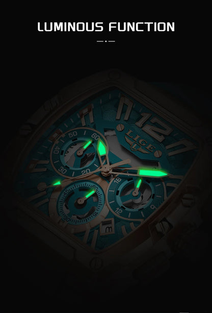 LIGE Men’s Luxury Silicone Military Watch – Casual Sports Waterproof Quartz with Date
