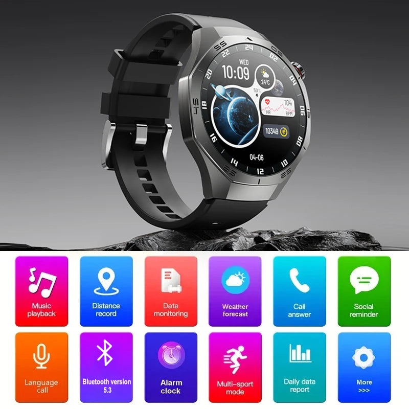 Luxorive GT5 Pro Smartwatch – GPS, AMOLED, Heart Rate, Bluetooth Call, Waterproof