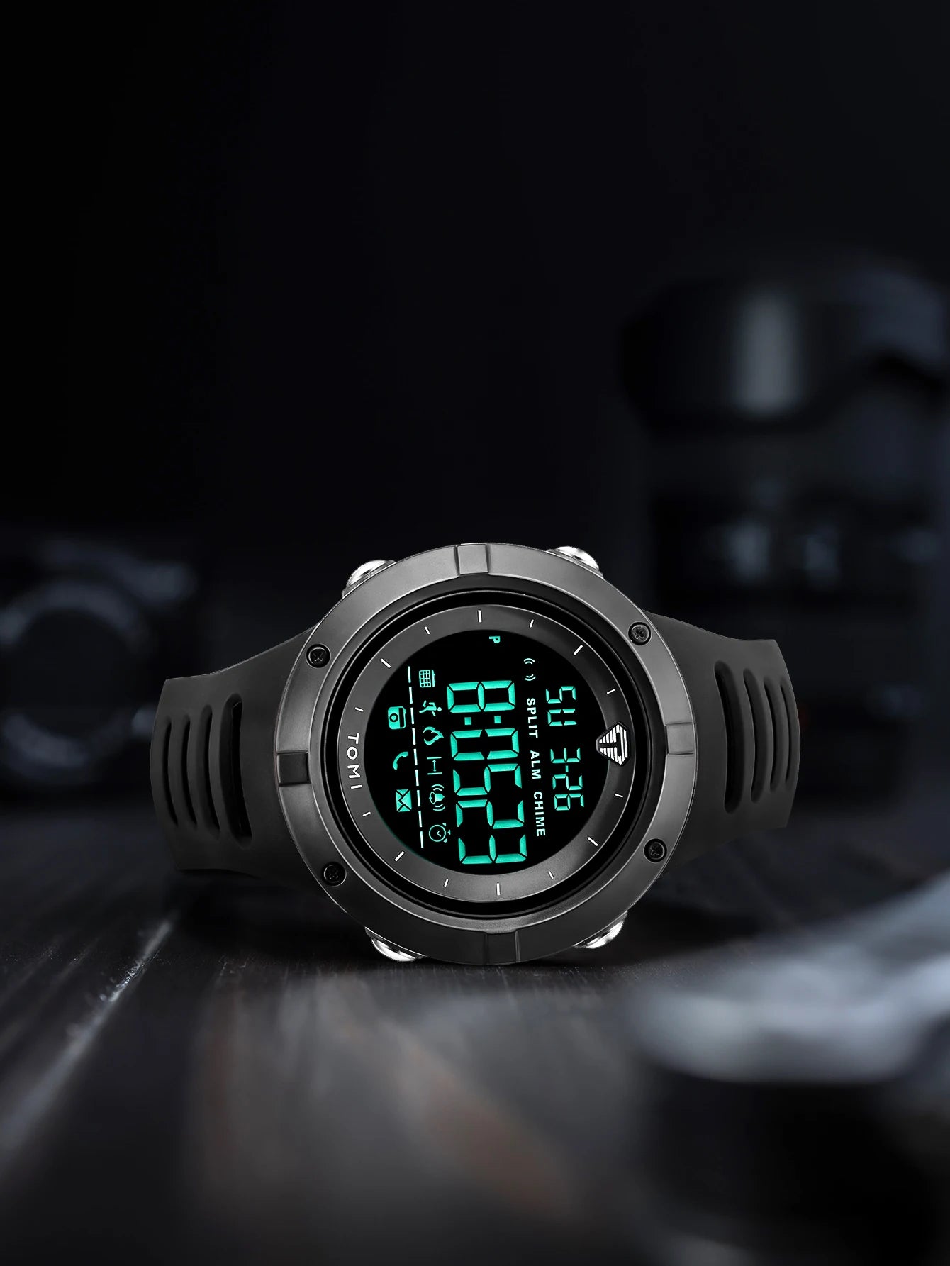 TOMI Men's Watch Night Glow Waterproof Fashion Digital TPU Material Sports Watch